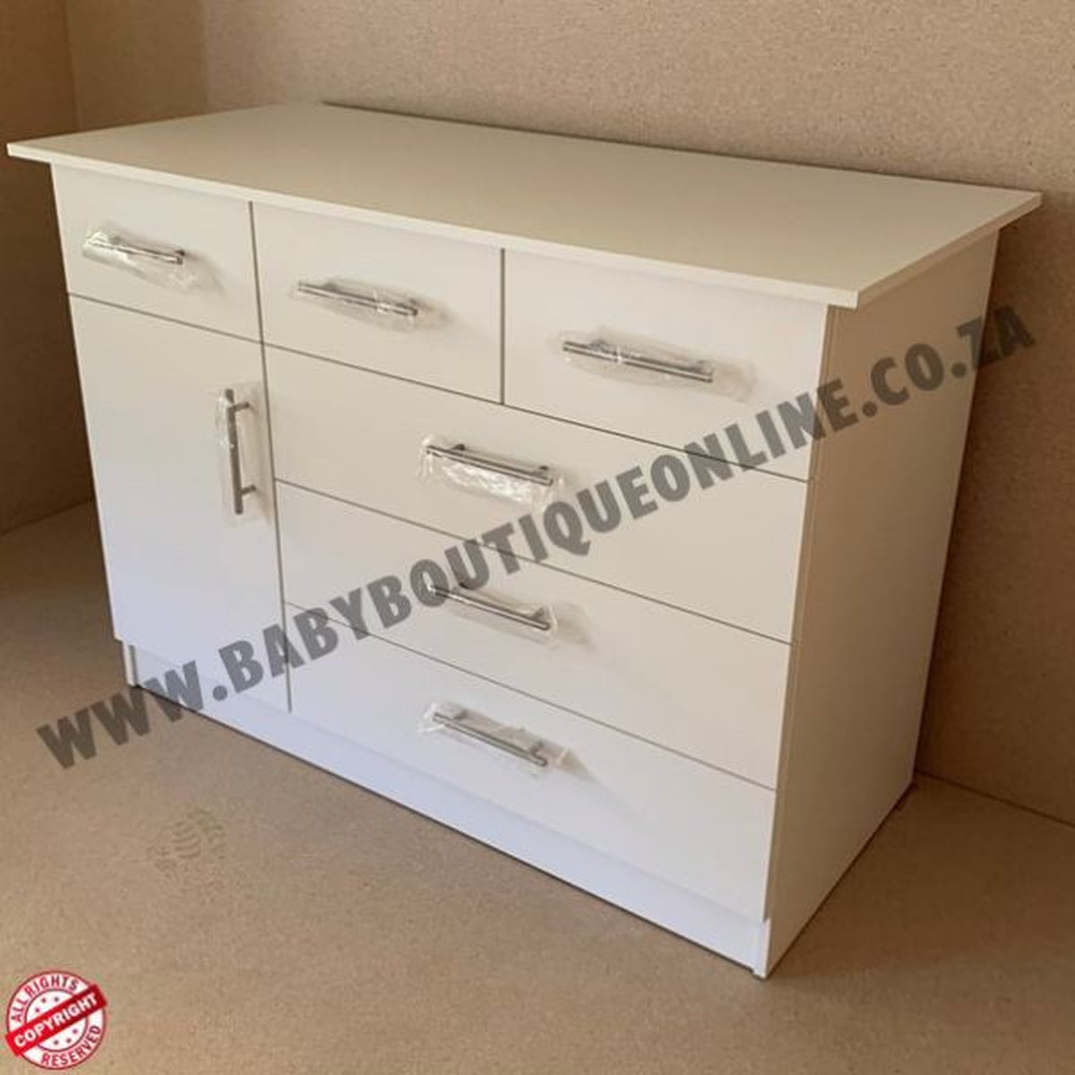 Large Compactum - 3 Top Drawers White B0028