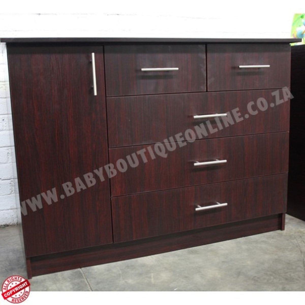 Large Compactum - Split Drawers Burgundy B0031