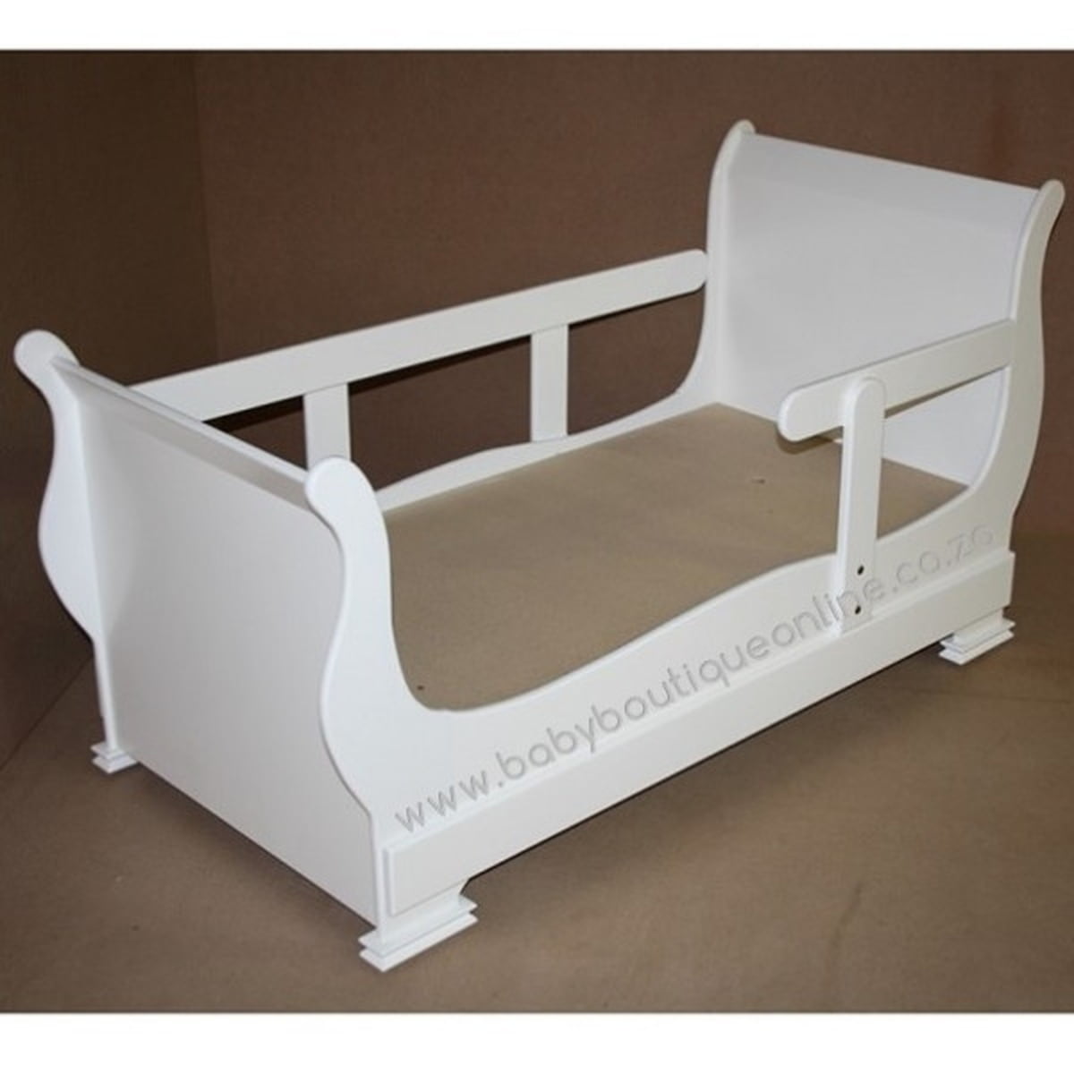 B0075-Sleigh Toddler Bed White -Baby Boutique Online SA1