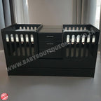BabyBoutiqueTwinCotBurgundy  with drawers on a white surface, brand 'Baby Boutique' visible.