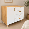 Zoe 4 Drawer Large Compactum White & Pine - B0392