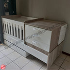 BabyBedroominaBox5-in-1Cot Wooden crib with drawers in a room setting