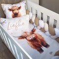 Cot Bedding - Stone Highland Cow Set 01