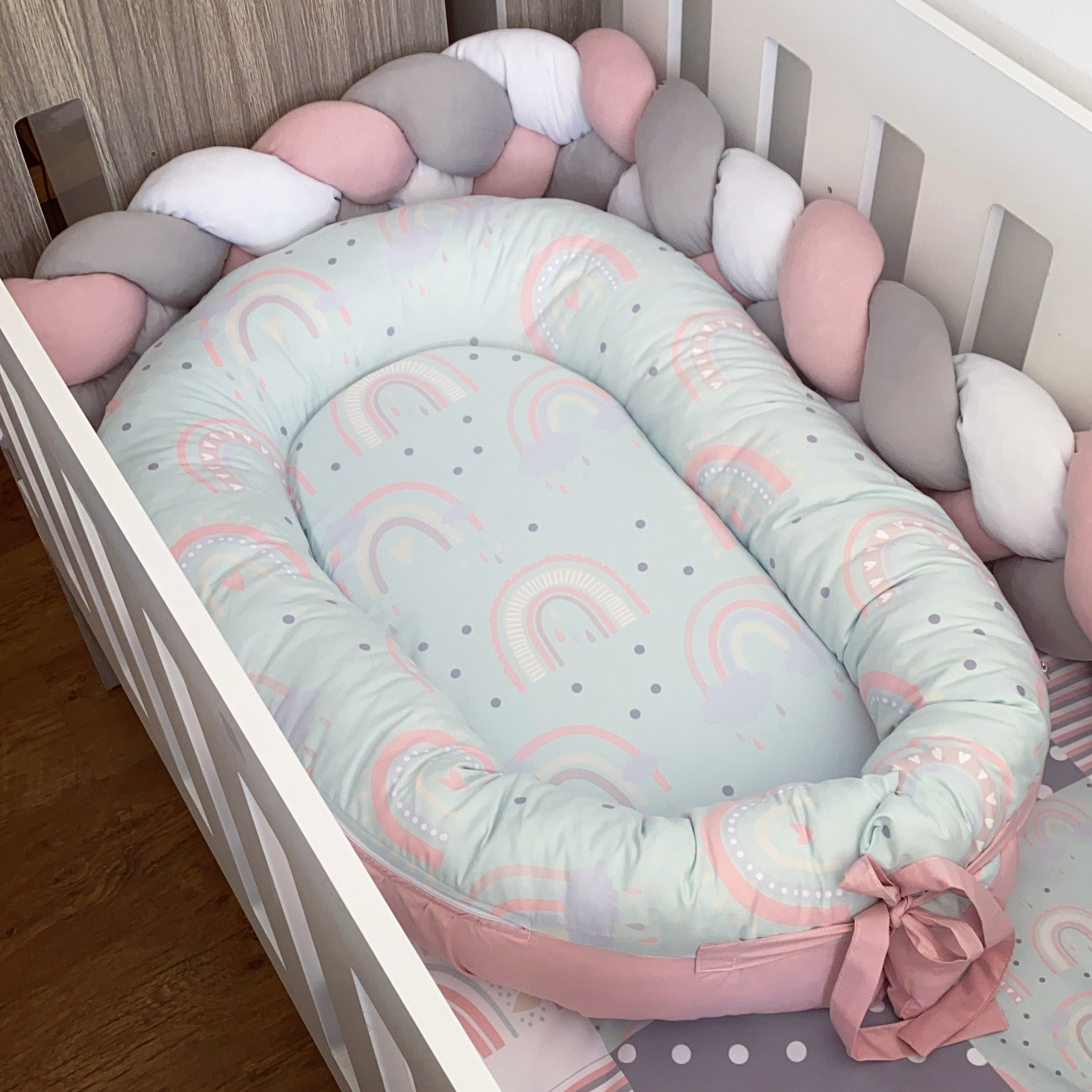 Cot Bedding - Pink Rainbow Set 06