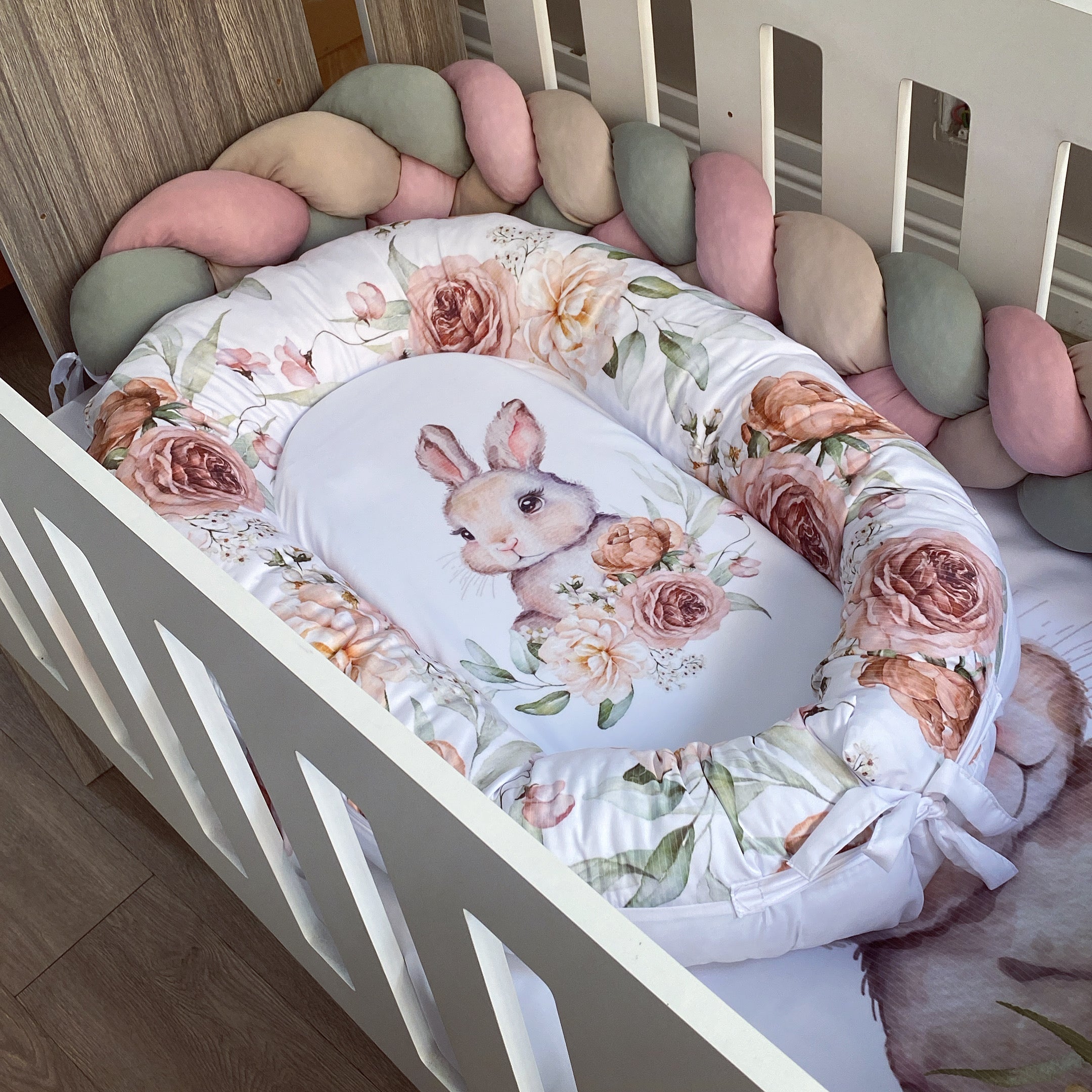 Nest - Pink Sage Bunny 01 baby nursery snuggle nests South Africa