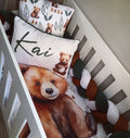 Cot Bedding - Woodlands Bear Set 01 baby neutral nursery linen set South Africa