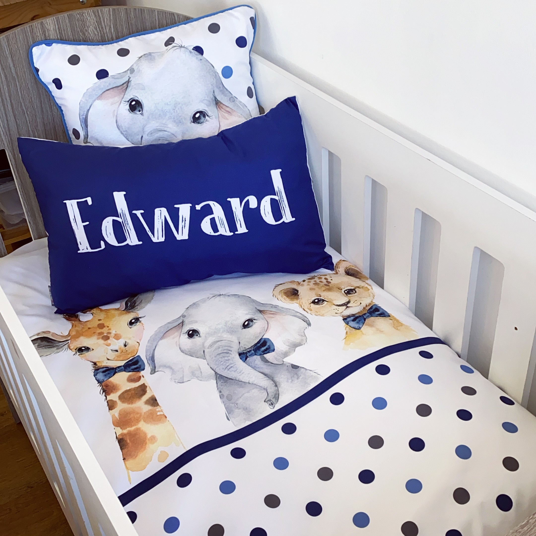 Cot Bedding - Navy Safari Set 03 baby boy nursery linen set South Africa