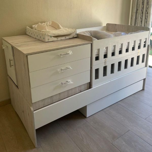 Flip Down Rail ONLY - on the Bedroom in a Box Cot (5-in-1 Cot)