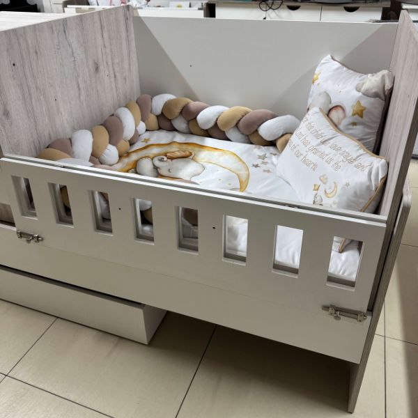 Flip Down Rail ONLY - on the Bedroom in a Box Cot (5-in-1 Cot)