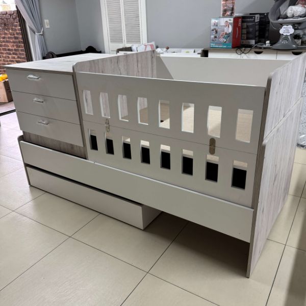 Flip Down Rail ONLY - on the Bedroom in a Box Cot (5-in-1 Cot)