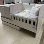 Flip Down Rail ONLY - on the Bedroom in a Box Cot (5-in-1 Cot)