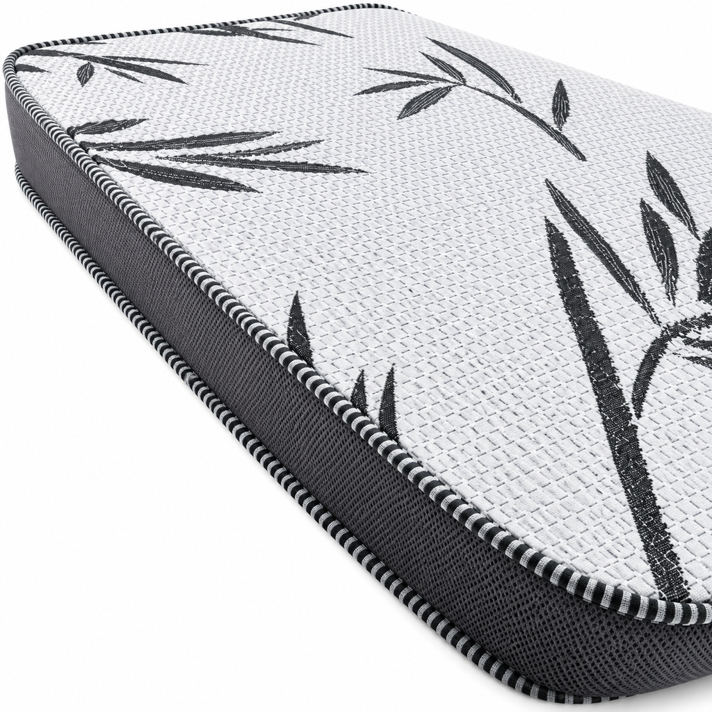 Bamboo Grey Mattress with Grey Border HT2312 - 132cm x 66cm