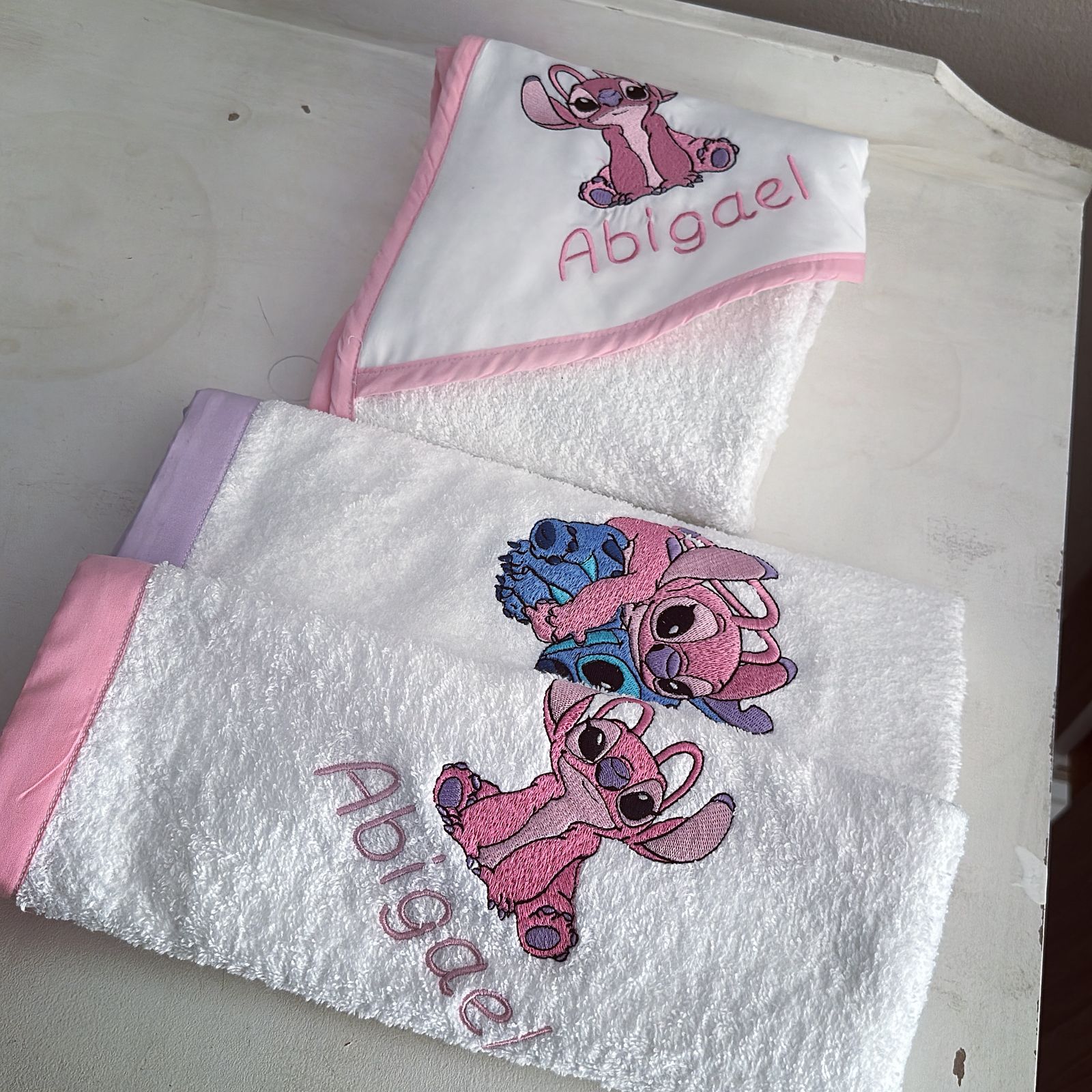Hooded Towels - Pink Stitch 01 baby toddler hooded towels South Africa