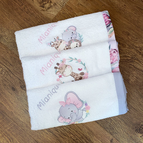 Burpcloths - Pink Safari 01 baby burp cloths South Africa