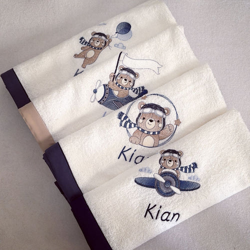 Burpcloths - Up and Away Bear 01 baby burp cloths South Africa