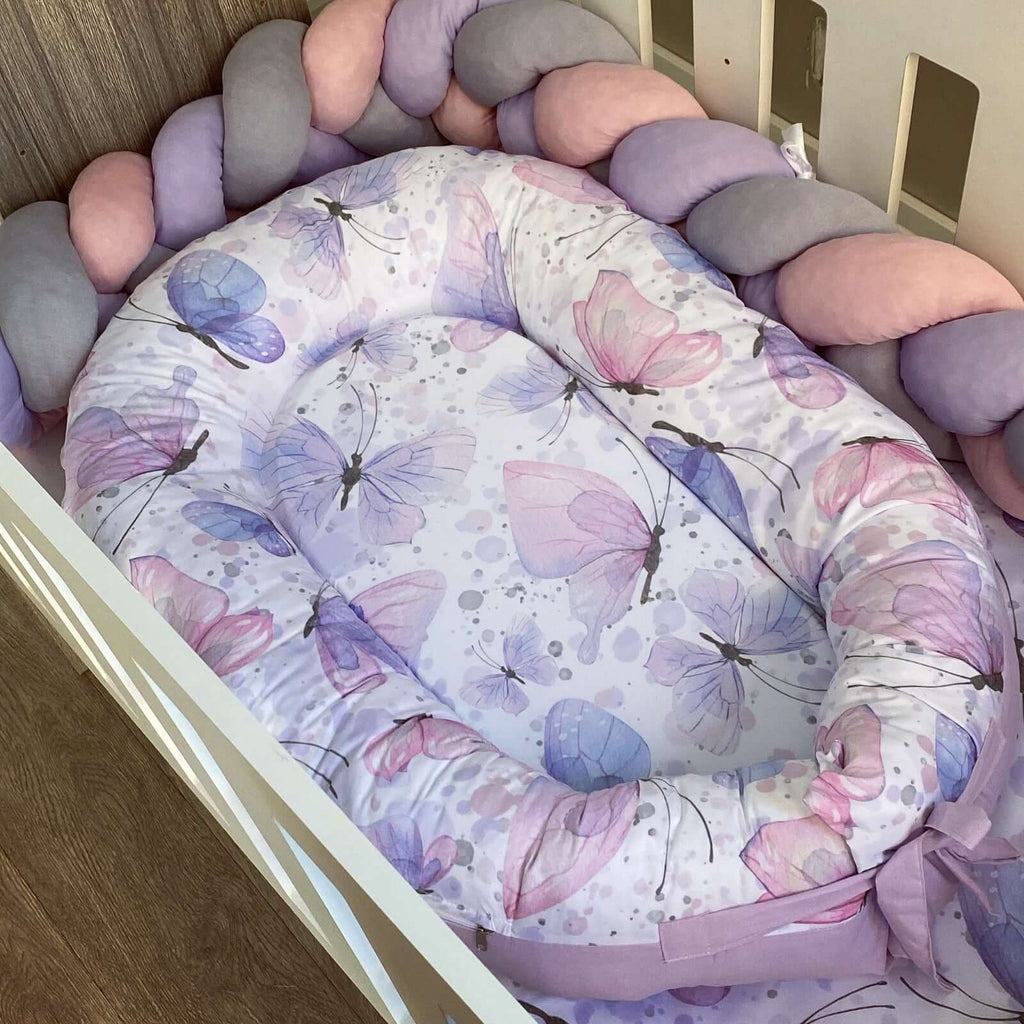 Cot Bedding - Pink Purple Butterfly Set 02
