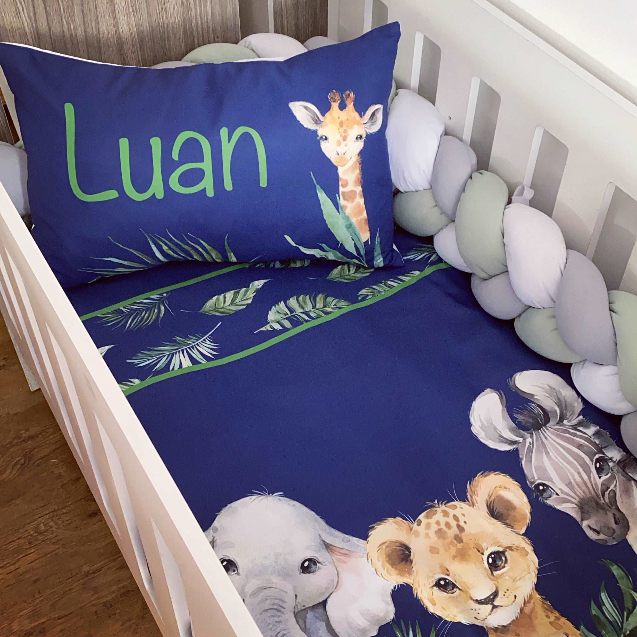 Cot Bedding - Navy Safari Set 01 baby boy nursery linen set South Africa