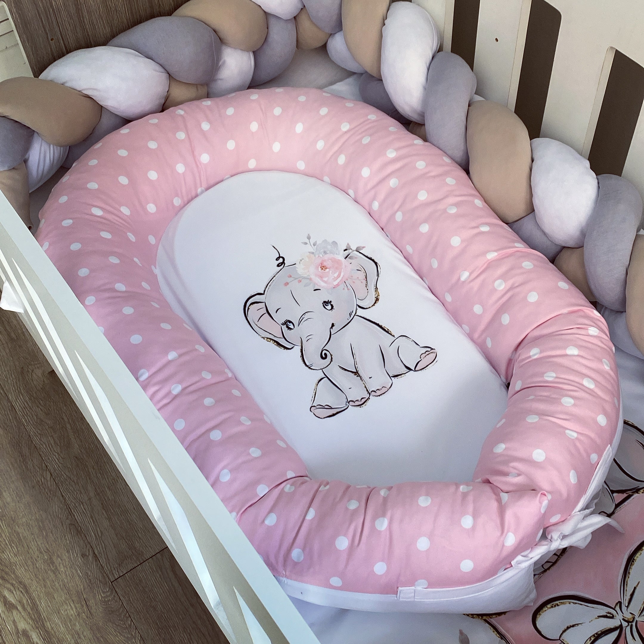 Nest - Pink Elephant 03 baby nursery snuggle nests South Africa