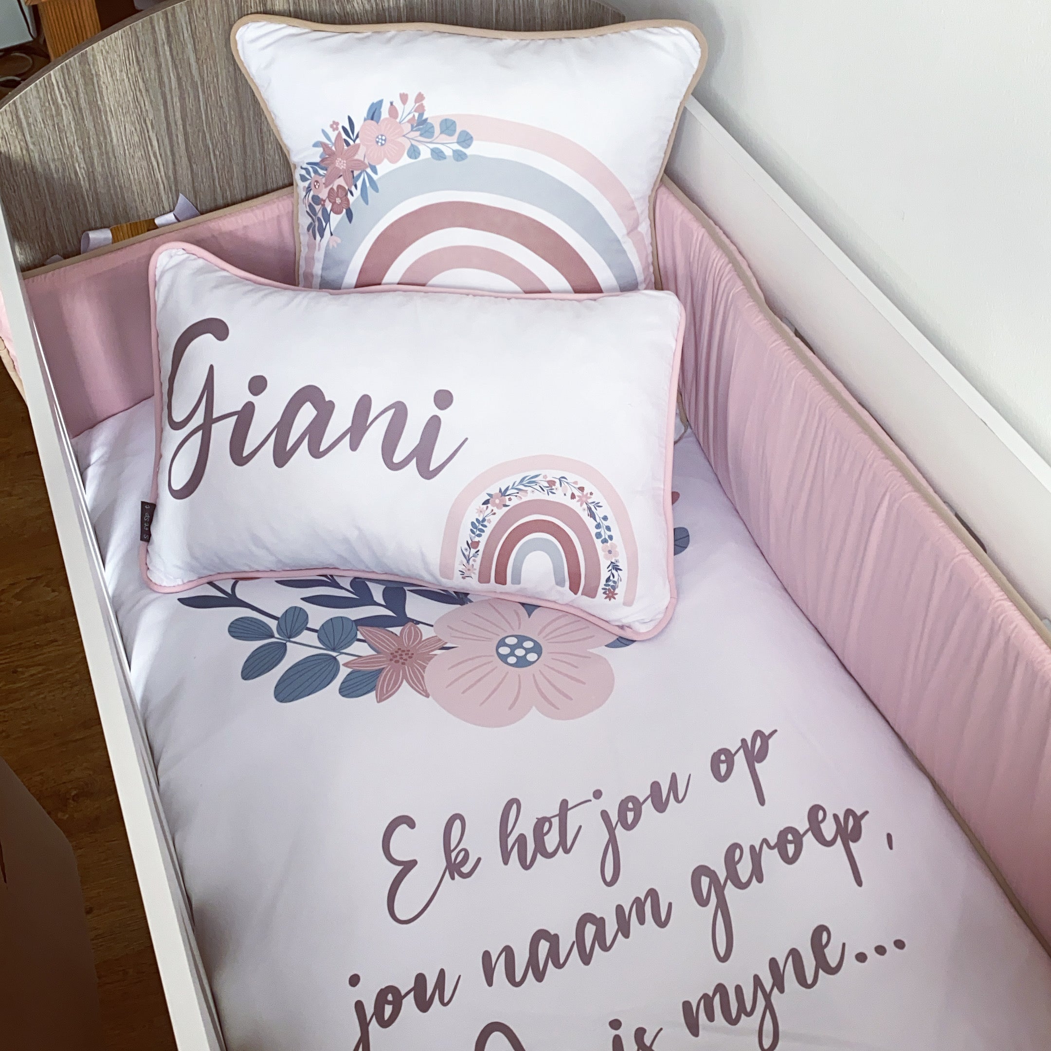 Cot Bedding - Pink Boho Rainbow Set 11