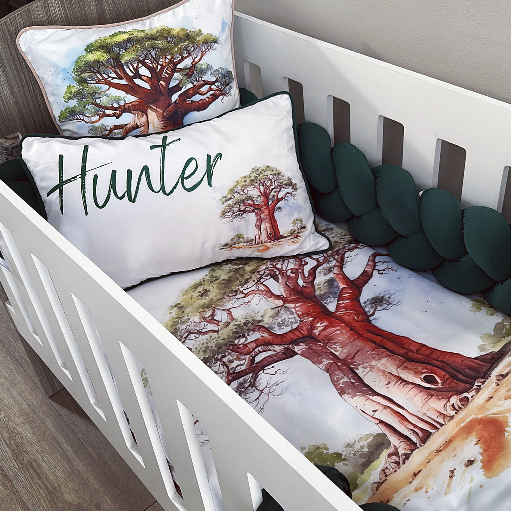 Cot Bedding - Boabab Tree Set 01 baby neutral nursery linen set South Africa