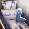 Cot Bedding - Blue Llama Set 01 baby neutral nursery linen set South Africa