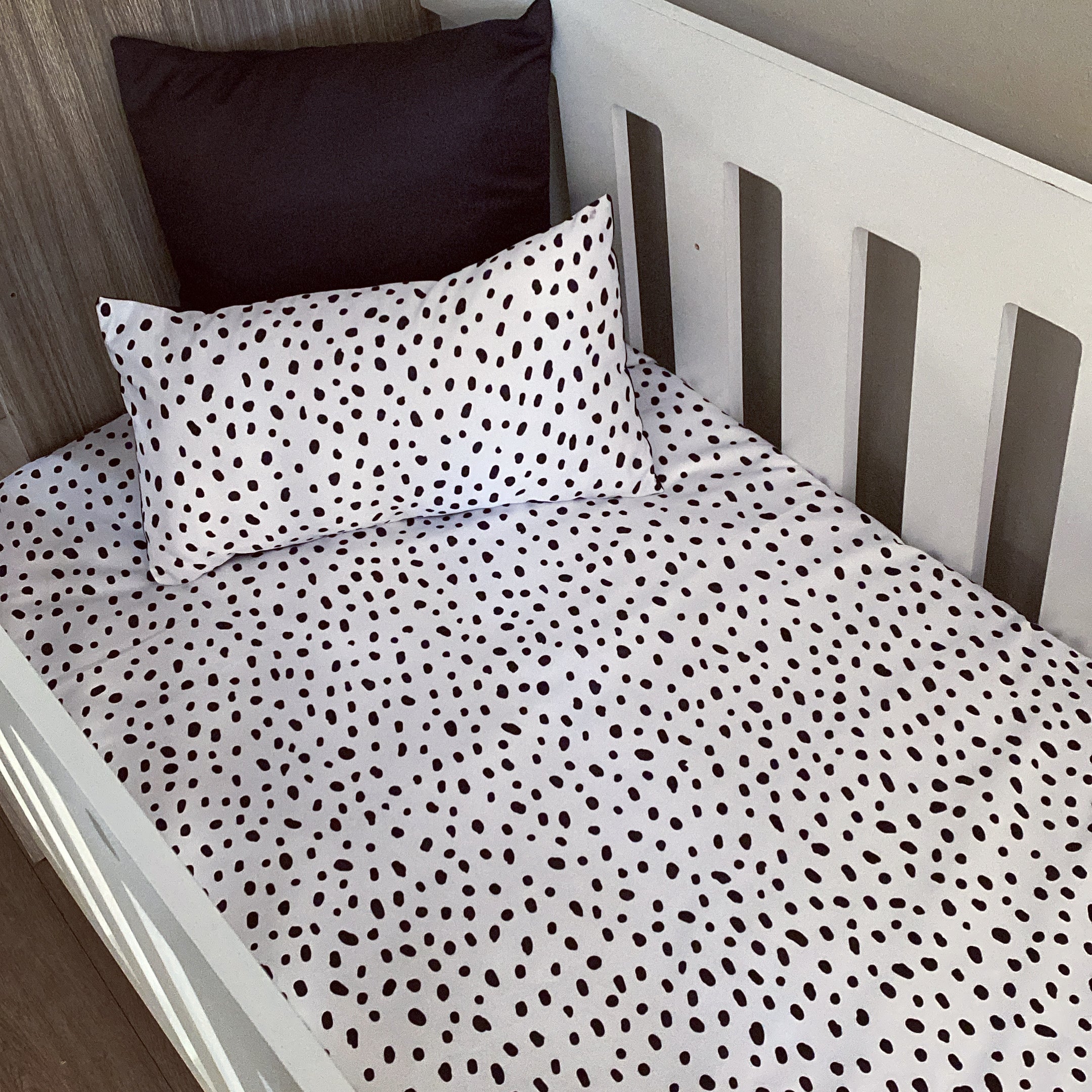 Cot Bedding - Black and White Set 02 baby neutral nursery linen set South Africa