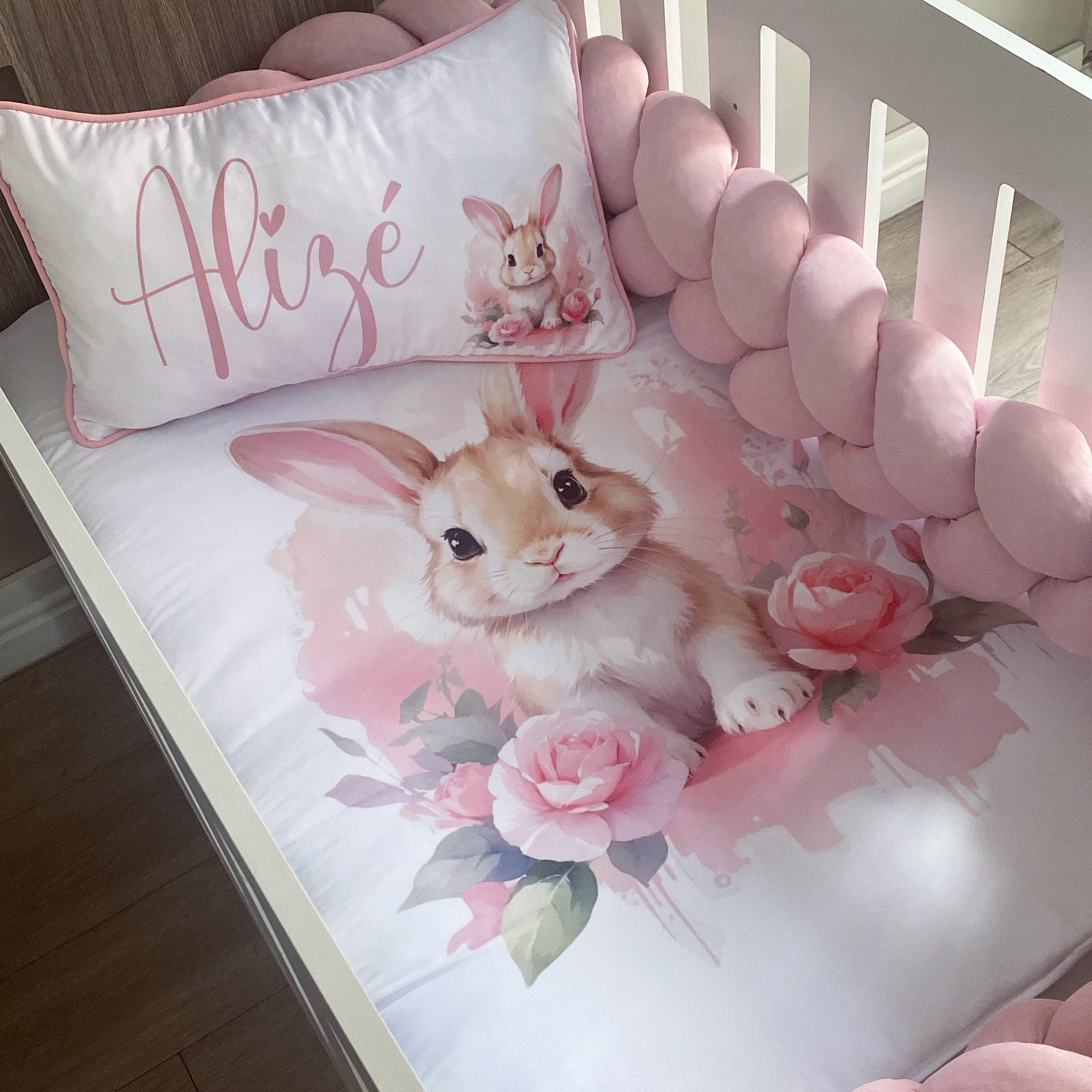 Cot Bedding - Pink Bunny Set 23
