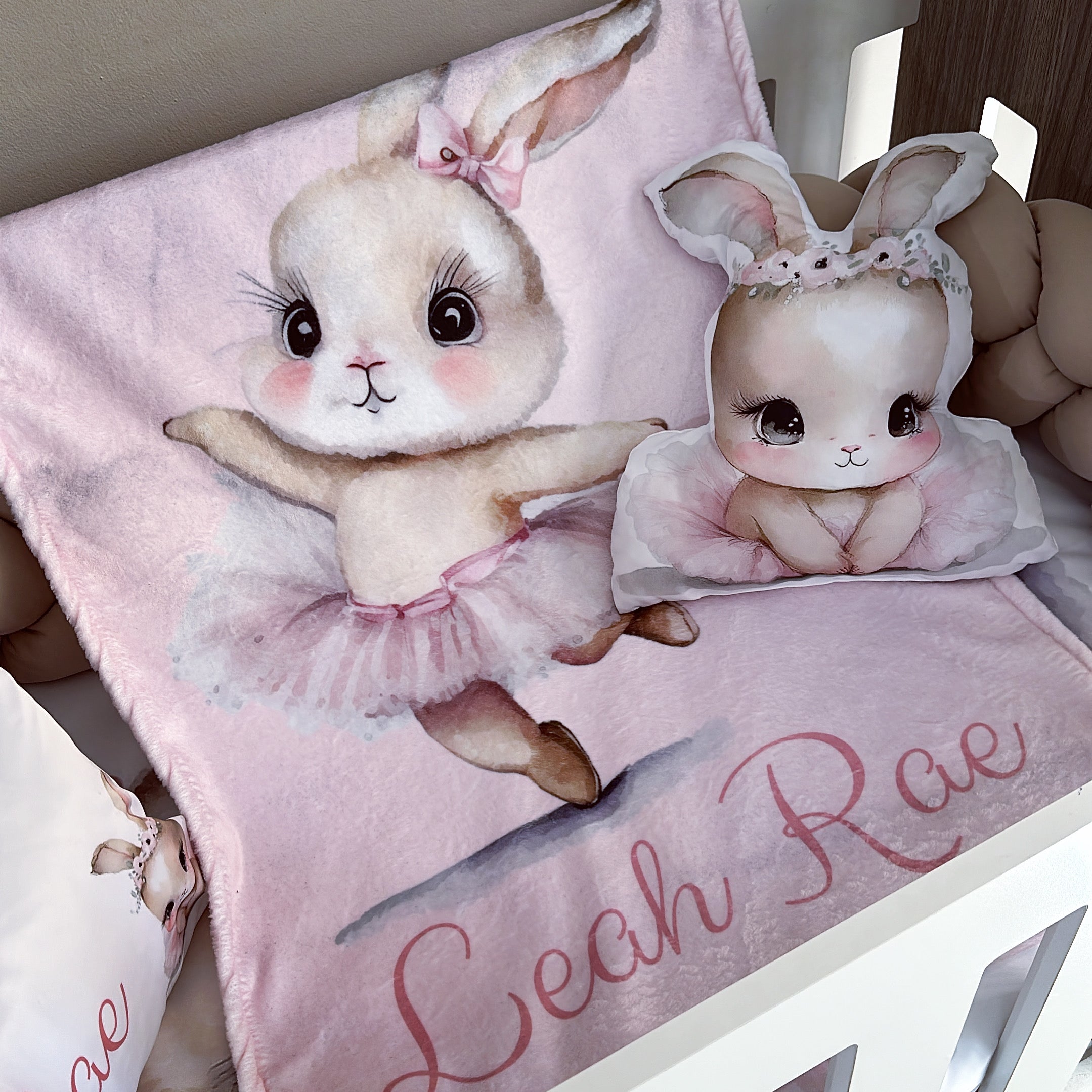 Cot Bedding - Pink Bunny Set 18