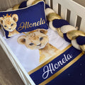 Cot Bedding - Navy Gold Lion Set 01 baby boy nursery linen set South Africa