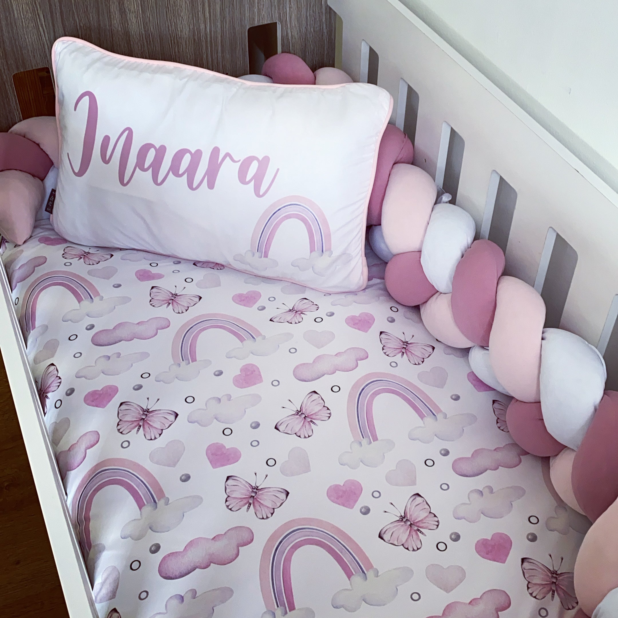 Cot Bedding - Pink Rainbow Set 09