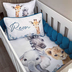 Cot Bedding - Dark Aqua Safari Set baby boy nursery linen set South Africa