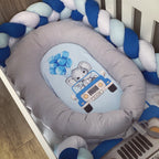 Cot Bedding - Blue Elephant Set 16 Nest