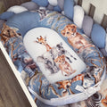 Cot Bedding - Blue Grey Safari Set 02