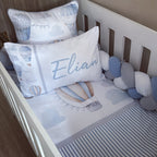 Cot Bedding - Blue Hot Air Balloon Set 03.1