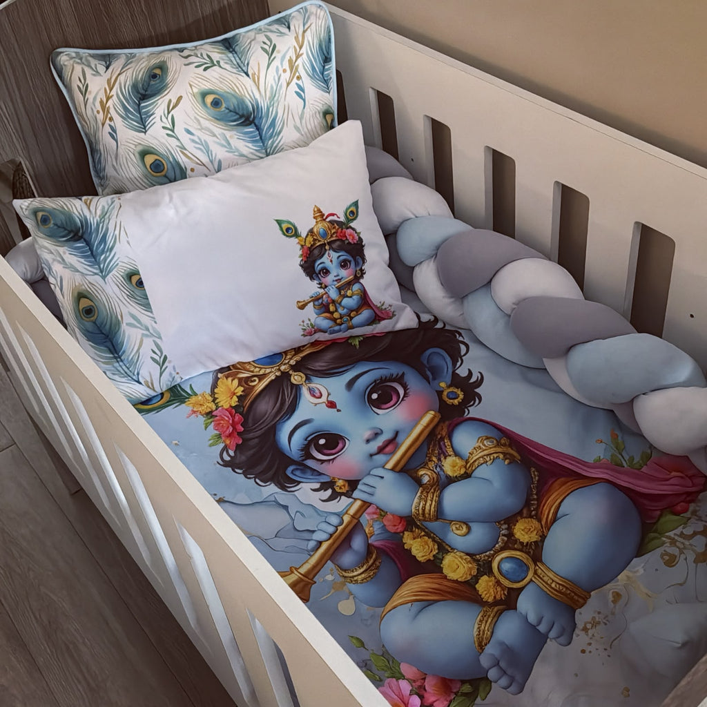 Cot Bedding - Blue Krishna Set 01