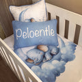 Cot Bedding - Blue Sleeping Elephant Set 02