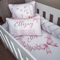 Cot Bedding - Dusty Pink Bow Set 02