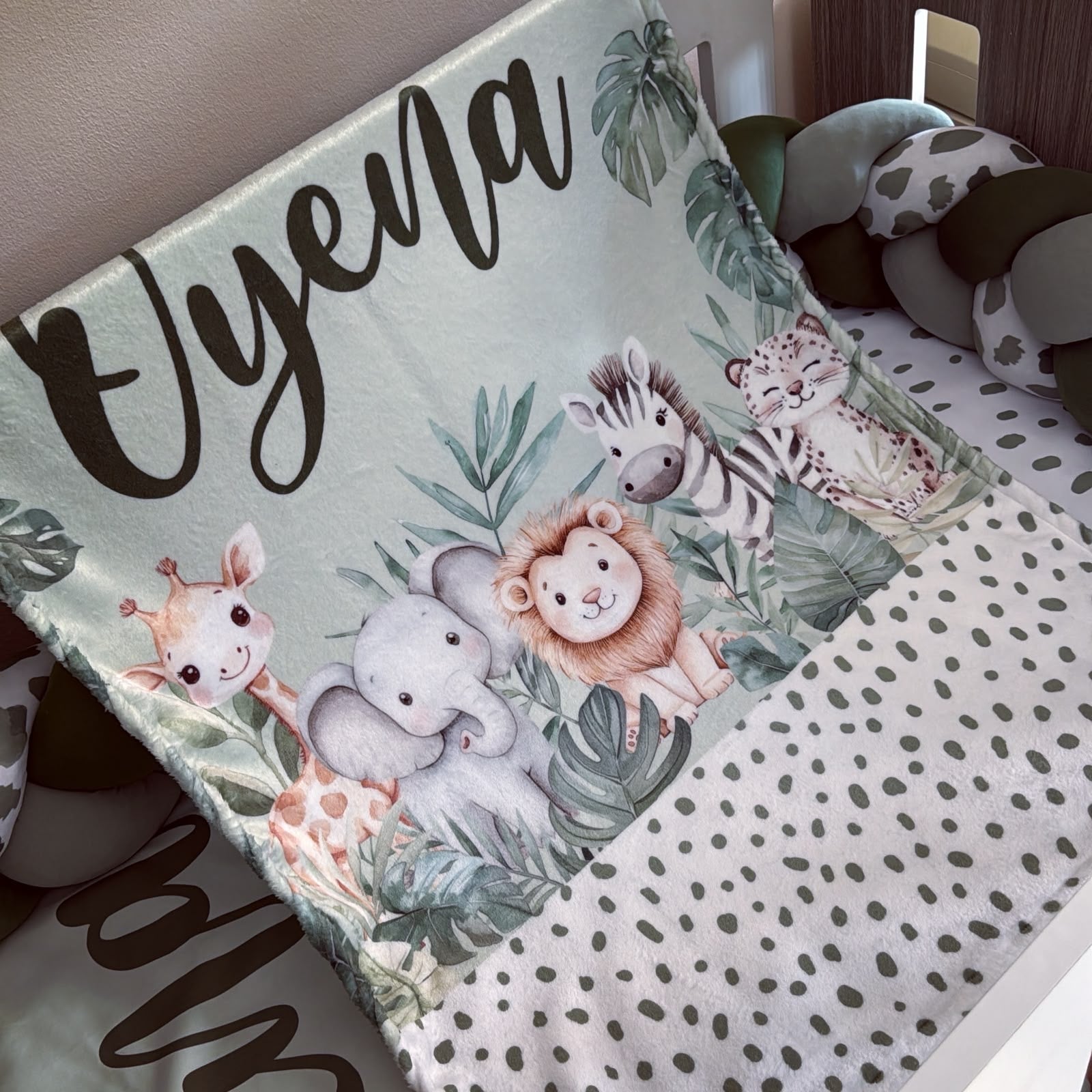 Cot Bedding - Green Safari Set 13.2