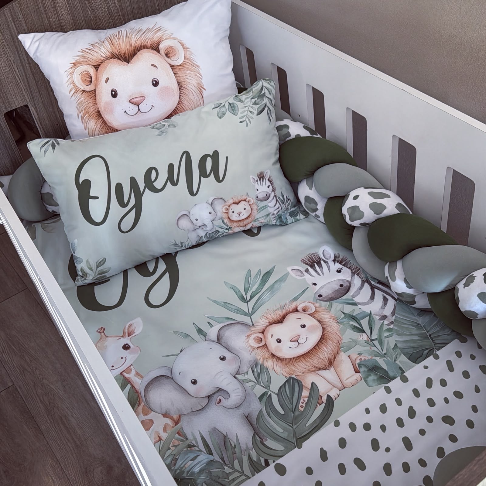 Cot Bedding - Green Safari Set 13