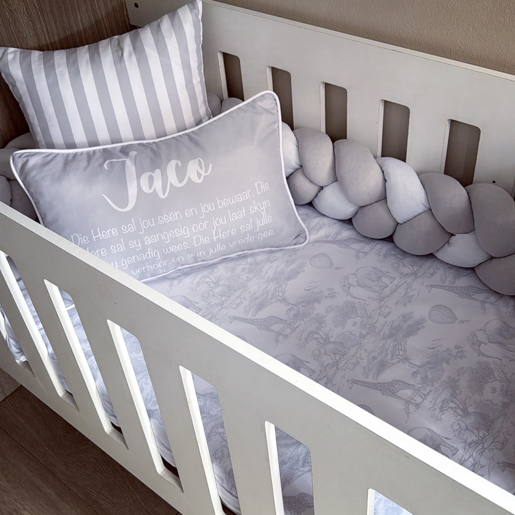 Cot Bedding - Grey Safari Set 05.1
