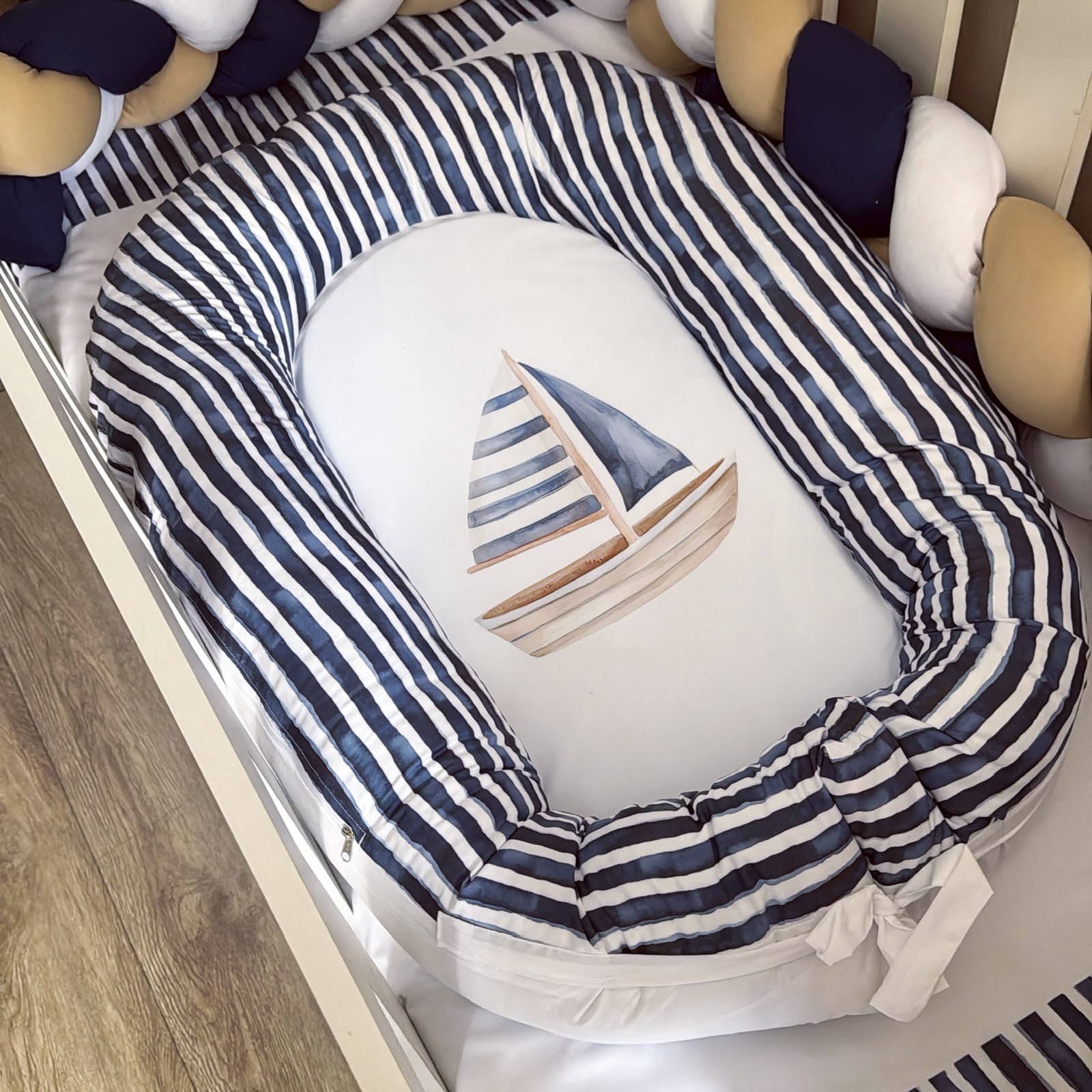 Cot Bedding - Navy Sailor Bear Set 01.2