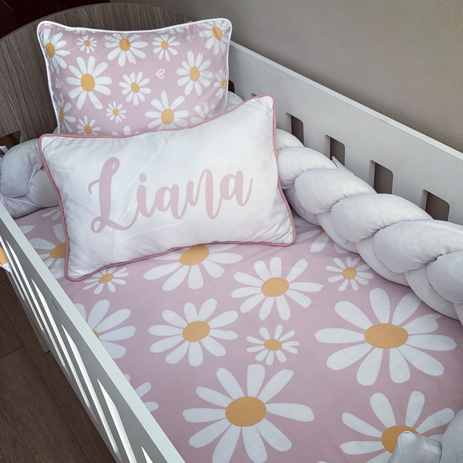 Cot Bedding - Pink Daisy Set 02