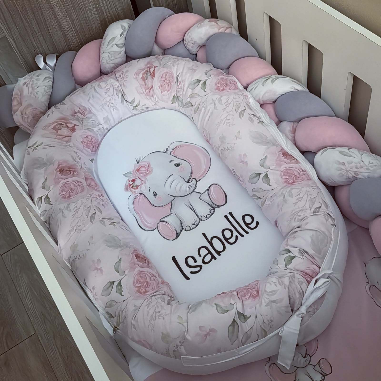 Cot Bedding - Pink Elephant Set 51 Nest