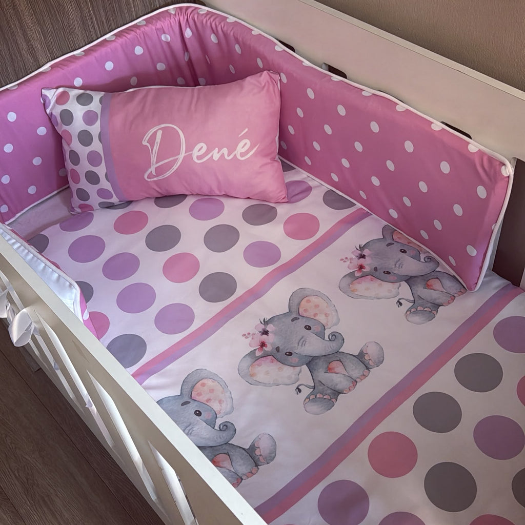 Cot Bedding - Pink Elephant Set 52.1