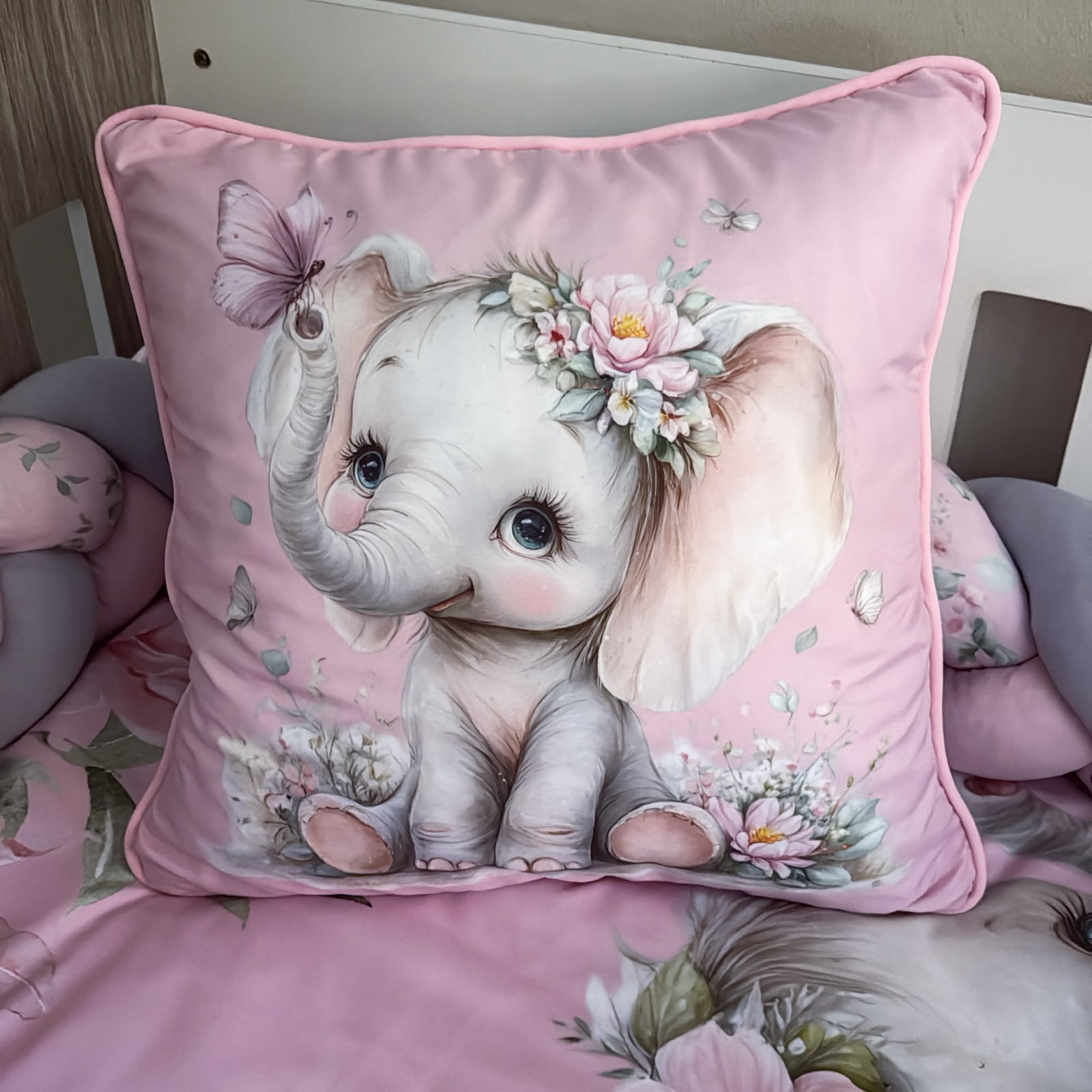 Cot Bedding - Pink Elephant Set 53.2