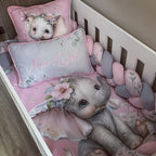Cot Bedding - Pink Elephant Set 53