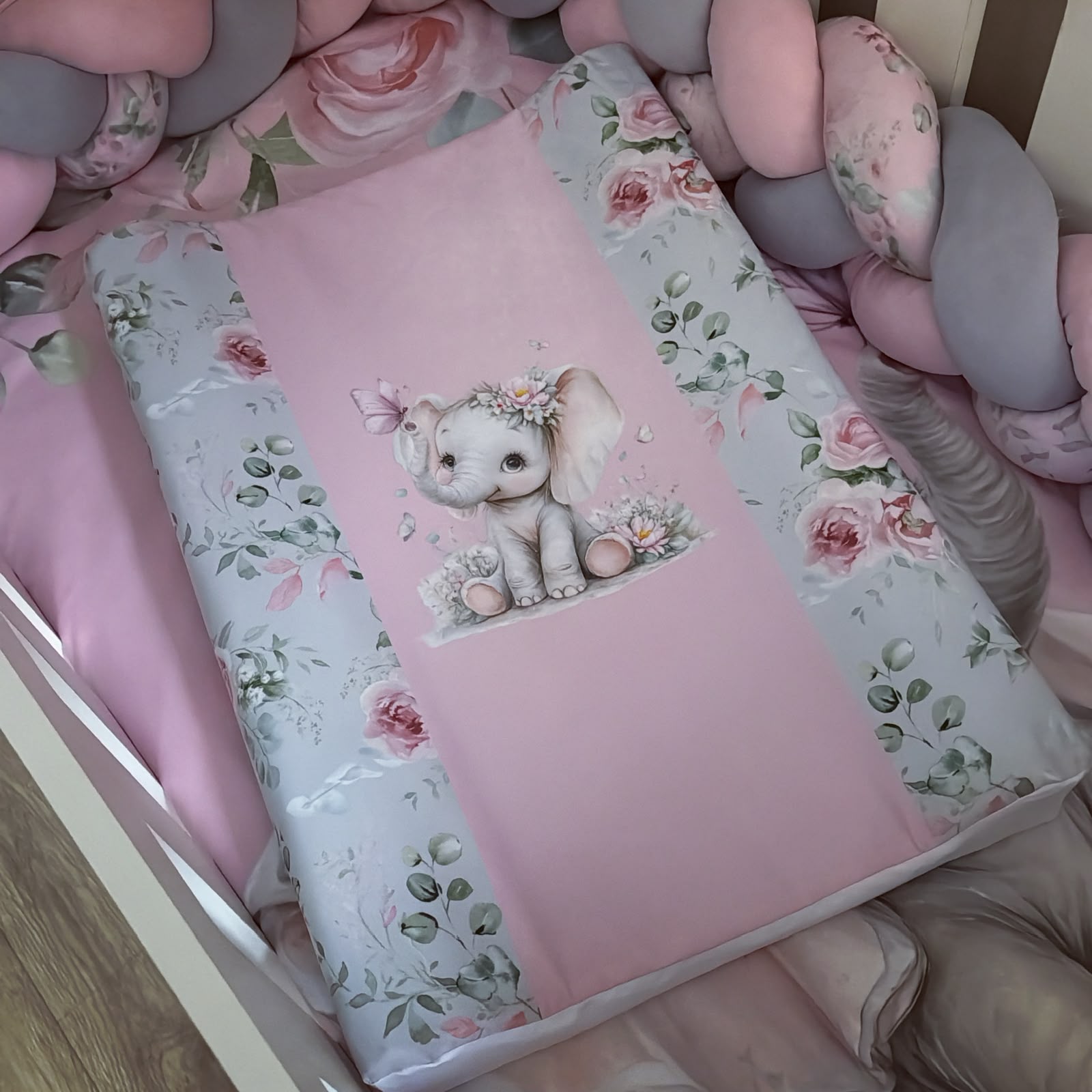 Cot Bedding - Pink Elephant Set 53.1