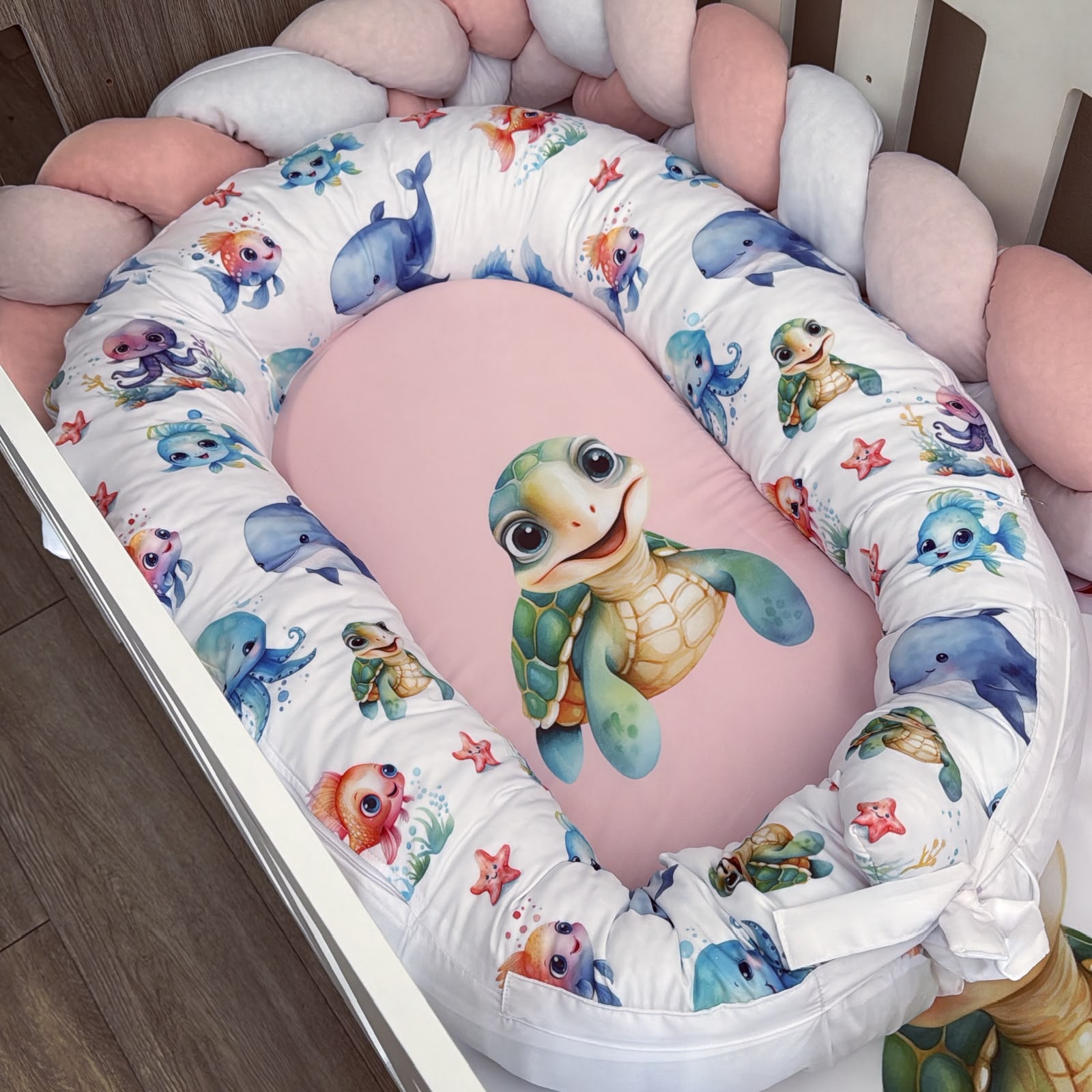 Cot Bedding - Pink Ocean Set 01.1