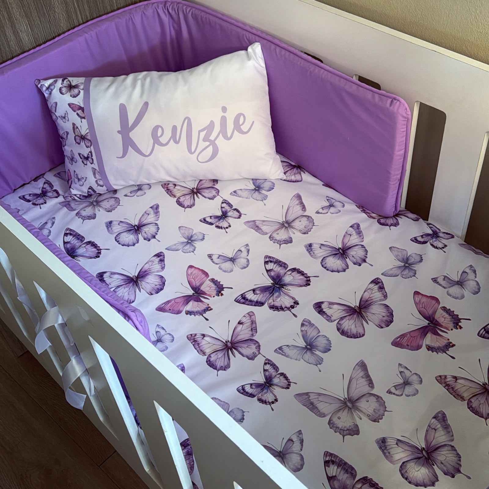 Cot Bedding - Pink Purple Butterfly Set 03