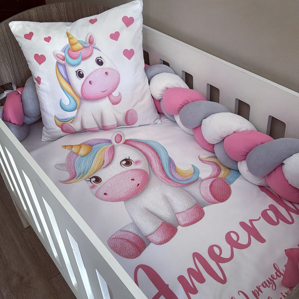 Cot Bedding - Pink Unicorn Set 13